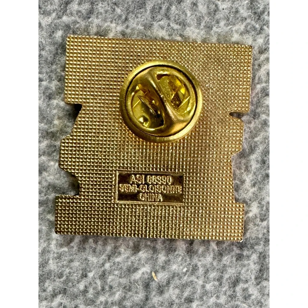 Vintage Hobart Ground Power Pin‎ First Then First Today Gold Tone Enamel